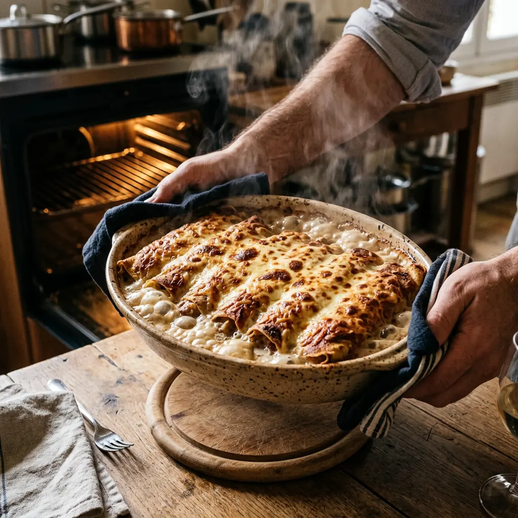 Ficelles picardes gratinées